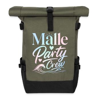 Malle Party Crew Mallorca Summer Holiday - Roll Top Backpack - olive/black - Front