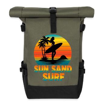 Soleil, Sable, Surf, Ambiances de plage Surf - Sac à dos roll top - olive/noir - Devant