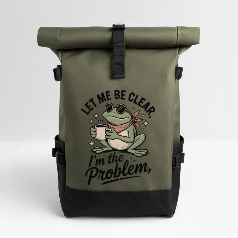 Caffeinated Frog: I'm the Problem Roll Top Backpack