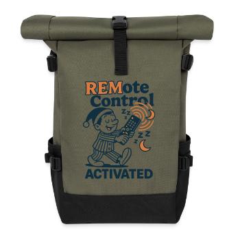 Télécommande de veille | Humour somnambule - Sac à dos roll top - olive/noir - Devant