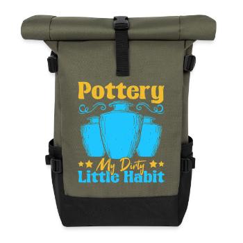 Cadeaux pour les potiers Poterie Sale habitude - Sac à dos roll top - olive/noir - Devant