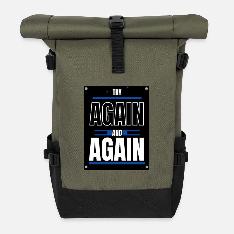 Essayer Encore Encore - Sac à dos roll top - olive/noir
