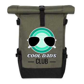 Cool Dads Club Vintage Aviator Goggles Fresh Vibe - Roll Top Backpack - olive/black - Front