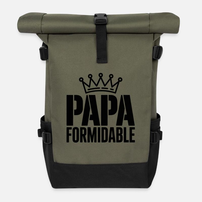 Papa Formidable Fête des Pères - Sac à dos roll top - olive/noir