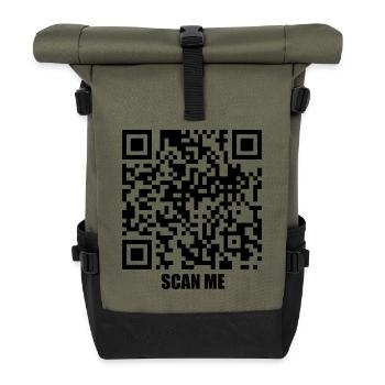 Message de citation – Vous m’avez scanné - Sac à dos roll top - olive/noir - Devant