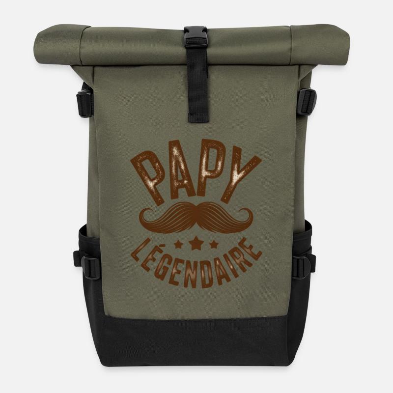 Grandpa Legendary Father's Day - Roll Top Backpack - olive/black