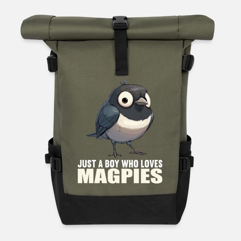 Pies Magpie - Sac à dos roll top - olive/noir