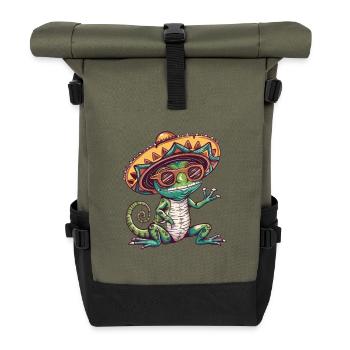 Sombrero drôle de caméléon - Sac à dos roll top - olive/noir - Devant