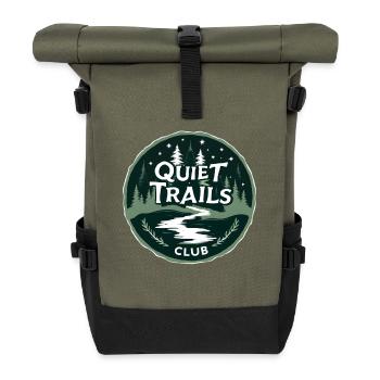 Quiet Trails Club Langsames Wandern Wald - Rolltop Rucksack - Olive/Schwarz - Vorne