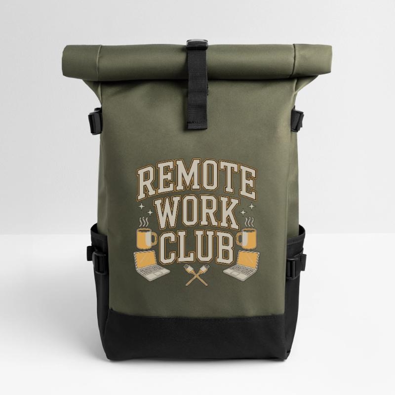 Remote Work Club Web Developer Remote Developer Roll Top Backpack