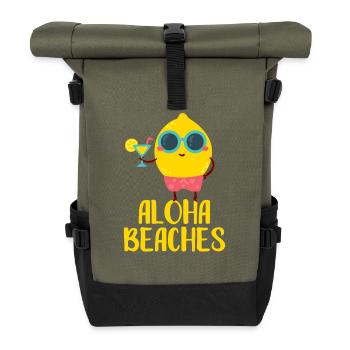 Motif de vacances d’été à Aloha Beaches Cool Lemon Beach - Sac à dos roll top - olive/noir - Devant