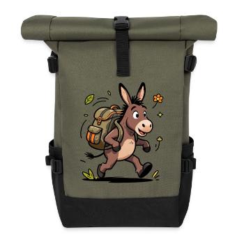 Eselwanderer-Abenteuer - Rolltop Rucksack - Olive/Schwarz - Vorne