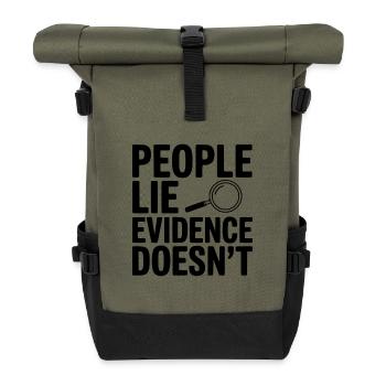 Menschen lügen, Evidence nicht - Rolltop Rucksack - Olive/Schwarz - Vorne