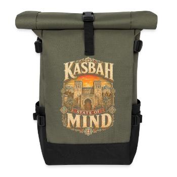 Marokkaner Marokko Kasbah State Of Mind - Rolltop Rucksack - Olive/Schwarz - Vorne