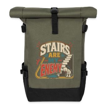 Asthma Asthmatic Stairs Are My Enemy - Roll Top Backpack - olive/black - Front