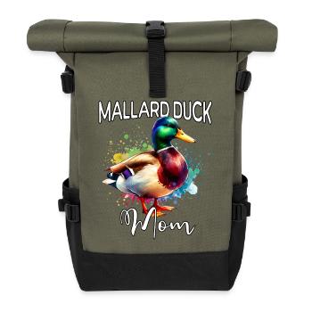 Mallard Mom - Roll Top Backpack - olive/black - Front