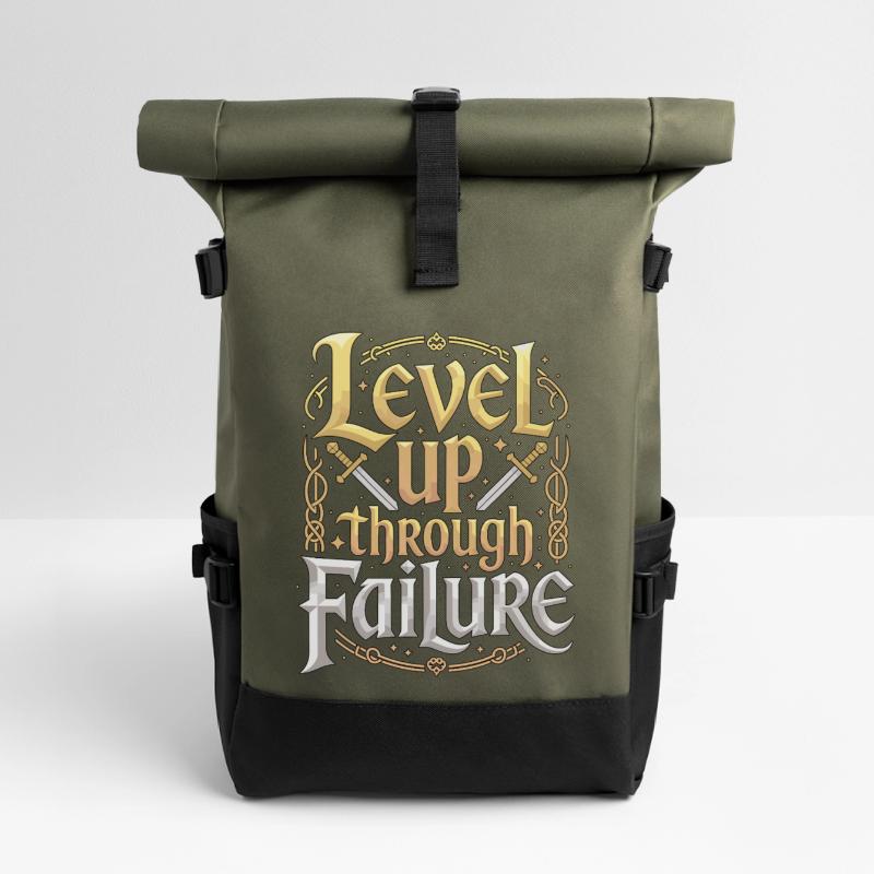 Game Developer Level Up Through Gaming Programmer Rolltop Rucksack