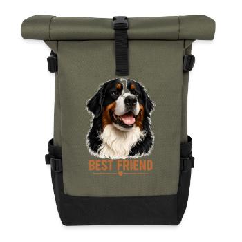 Chien de montagne bernois Meilleur ami Chien propriétaire de chiens - Sac à dos roll top - olive/noir - Devant