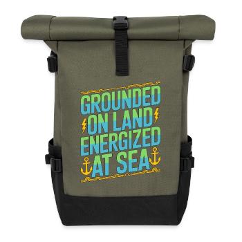 Marine Electrician Grounded On Land Technician - Rolltop Rucksack - Olive/Schwarz - Vorne