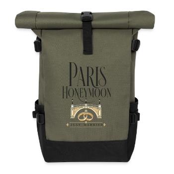 Paris Honeymoon Just Married Romance Travel - Roll Top Backpack - olive/black - Front