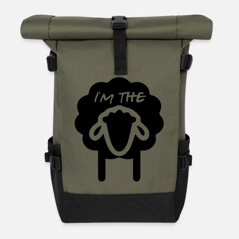 I'm the black sheep - Rolltop Rucksack - Olive/Schwarz