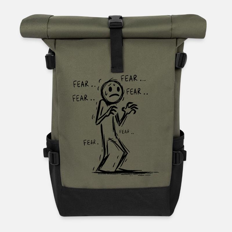 Ängstlicher Mann - Rolltop Rucksack - Olive/Schwarz