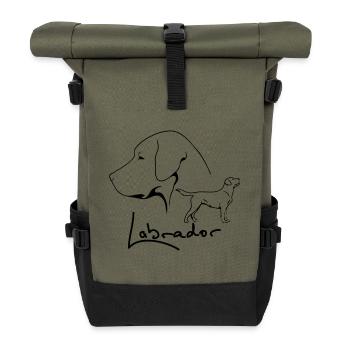 LABRADOR profile WILSIGNS dogs dog gift idea - Roll Top Backpack - olive/black - Front