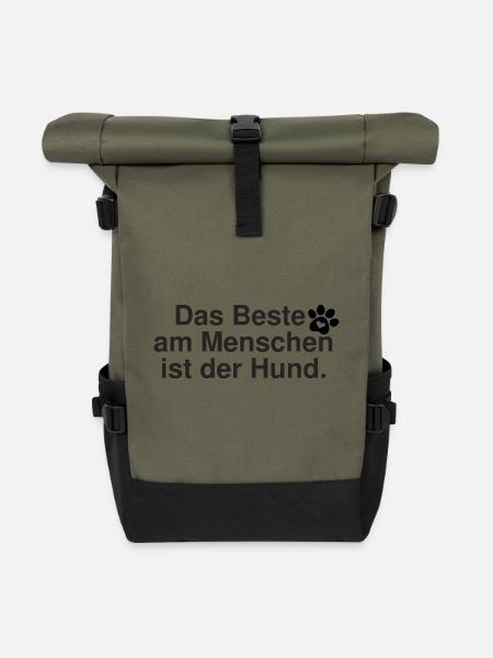 Hundespruch - Rolltop Rucksack - Olive/Schwarz