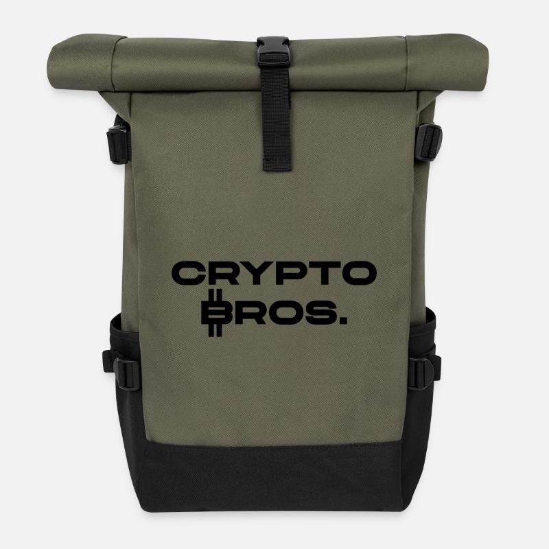 Crypto Bros. - Sac à dos roll top - olive/noir