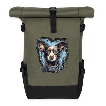 Chien - Sac à dos roll top - olive/noir - Devant