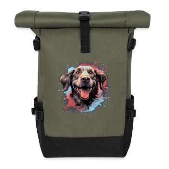 Chien - Sac à dos roll top - olive/noir - Devant