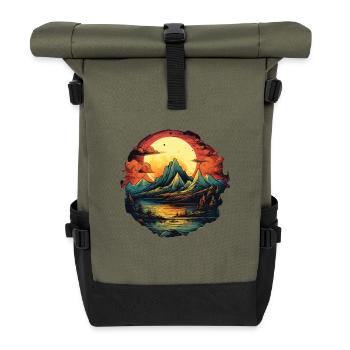 Paysage - Sac à dos roll top - olive/noir - Devant