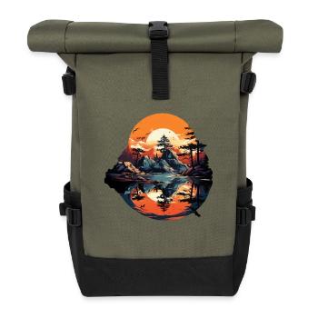 Paysage - Sac à dos roll top - olive/noir - Devant