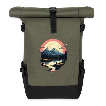 Paysage - Sac à dos roll top - olive/noir - Devant