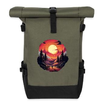 Landscape - Roll Top Backpack - olive/black - Front