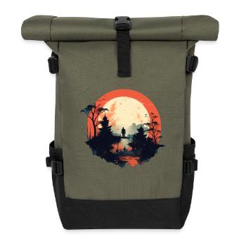 Landscape - Roll Top Backpack - olive/black - Front