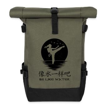 Soyez comme l’eau - Sac à dos roll top - olive/noir - Devant