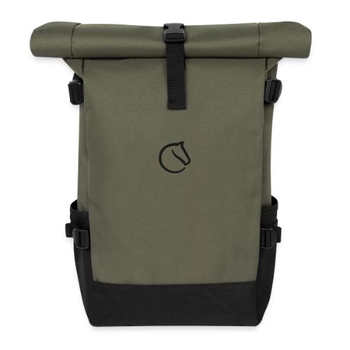 black lichess logo - Roll Top Backpack