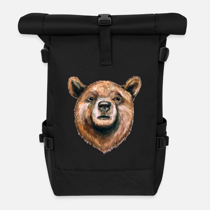 Bär - Rolltop Rucksack - Schwarz