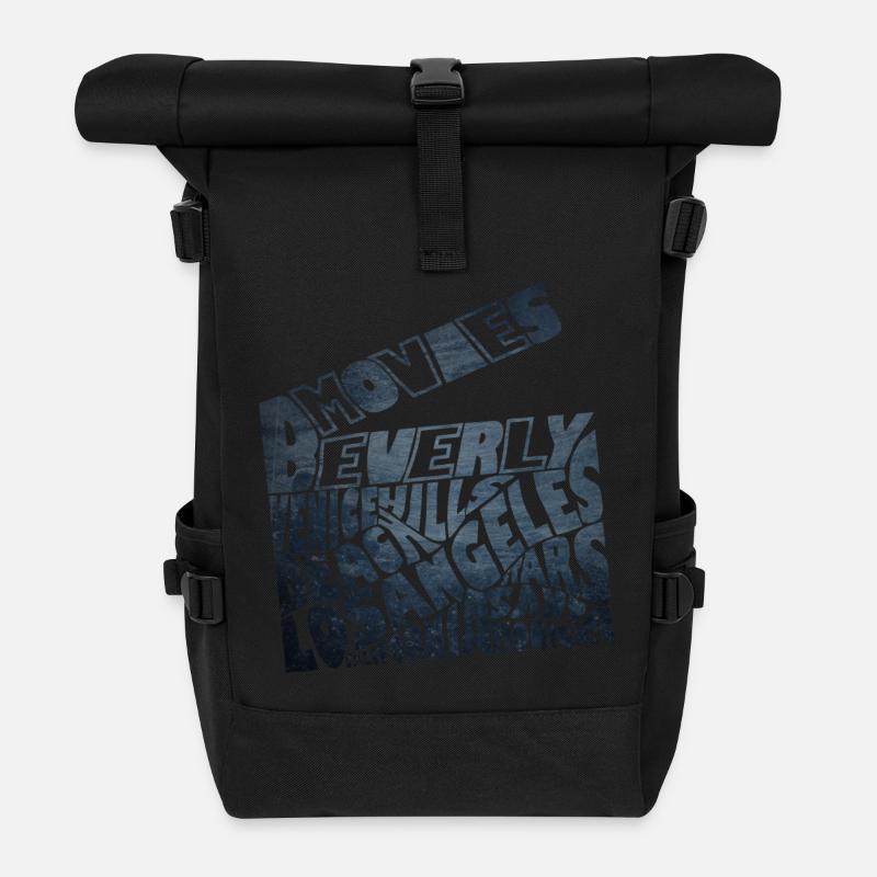 Los Angeles - Rolltop Rucksack - Schwarz