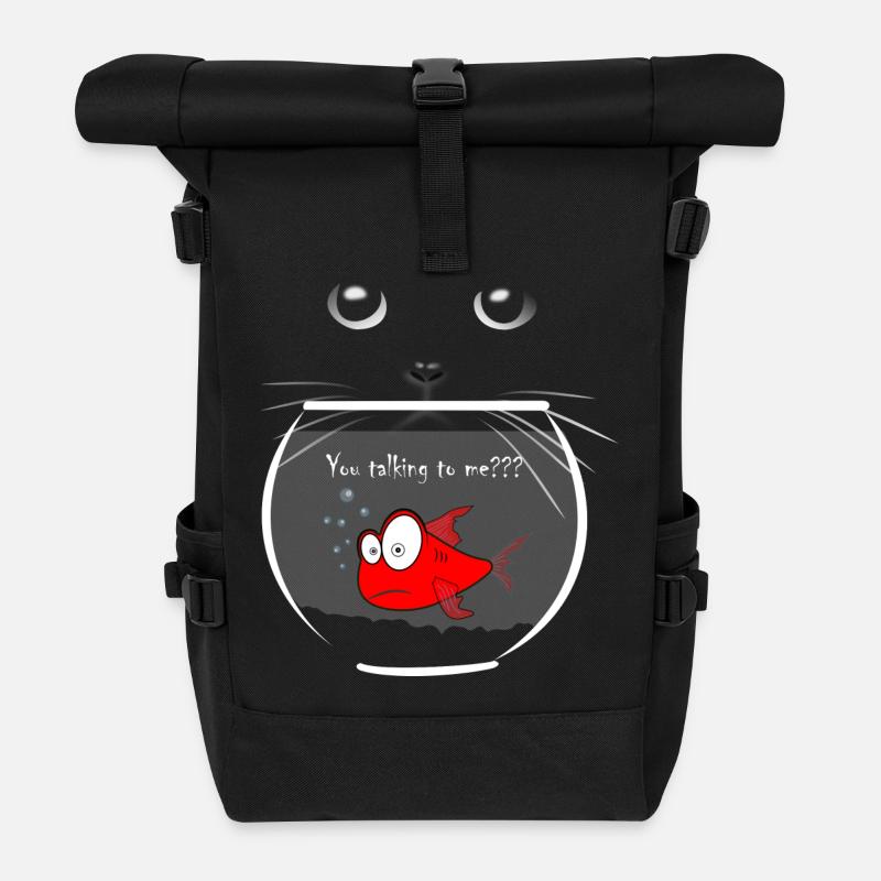 Goldfisch - Rolltop Rucksack - Schwarz