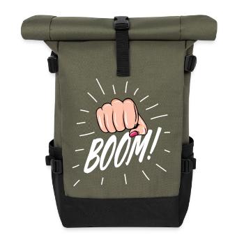 Strip Pop with female fist - Roll Top Backpack - olive/black - Front