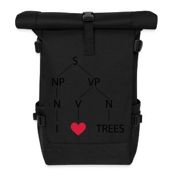 Syntaxbaum - Rolltop Rucksack - Schwarz - Vorne