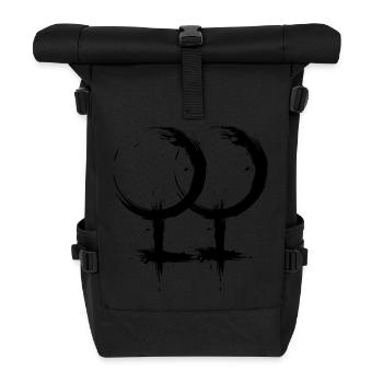 Double Venus symbol Lesbian homosexuality - Roll Top Backpack - black - Front