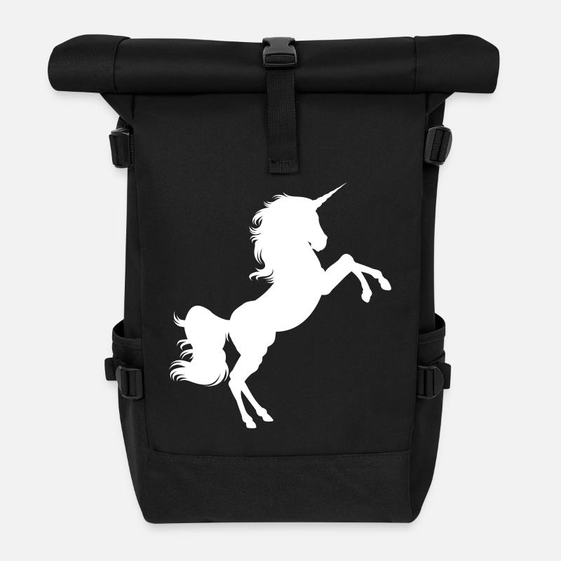Unicorn / Einhorn Silhouette #3 - Rolltop Rucksack - Schwarz