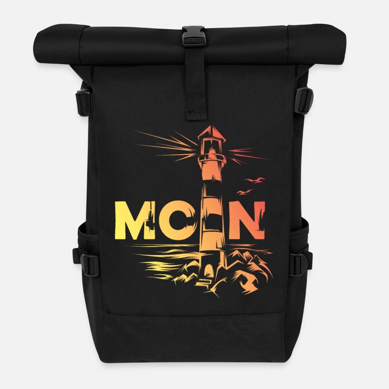 Leuchtturm Farben Ostsee Nordsee Meer See Farben - Rolltop Rucksack - Schwarz