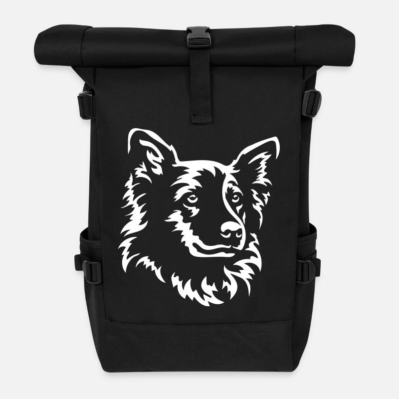 Harzer Fuchs Kopf "Black Edition" - Rolltop Rucksack - Schwarz