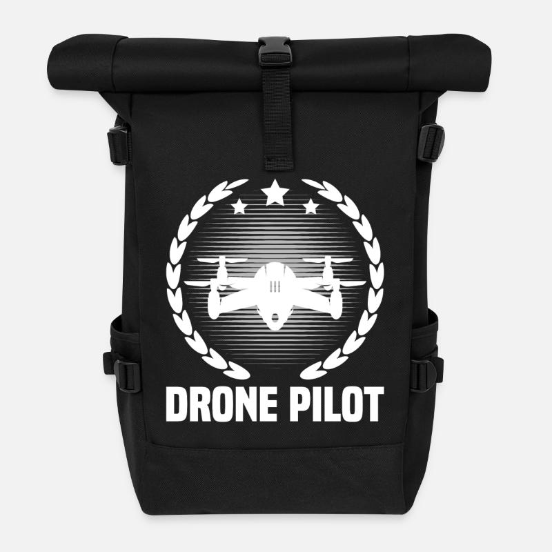 Pilote de drone - Sac à dos roll top - noir