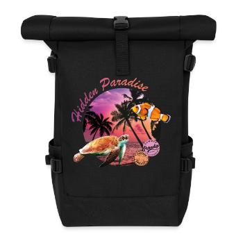Hidden Paradise - Roll Top Backpack - black - Front