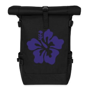 Hibiscus Flower - Lilac - Rolltop Rucksack - Schwarz - Vorne